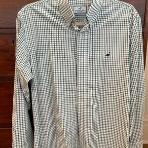 Properly Tide Men's Blue and White Checkered Shirt